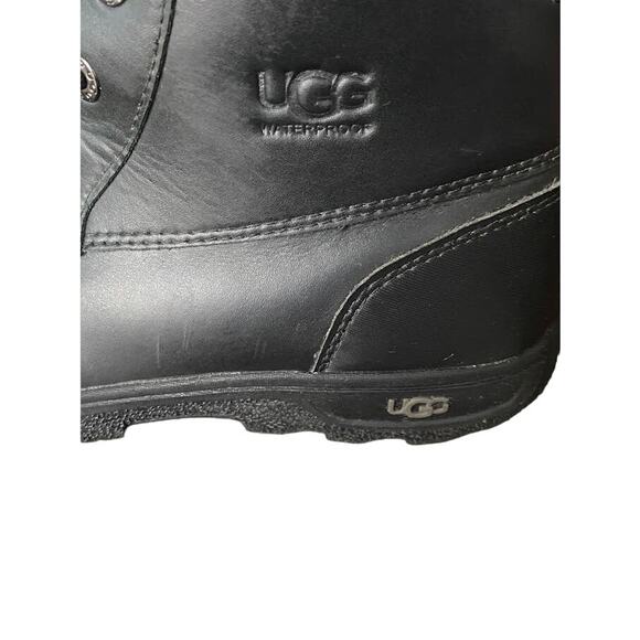 UGG 1116152K Butte II Toggle Tall Black Leather Waterproof Snow Boots Kids 4 - Picture 7 of 10